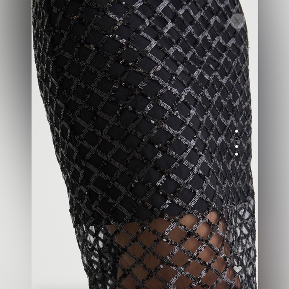 J.Crew Lattice Sequin Pencil Skirt in Black Sz4 - Picture 3 of 7